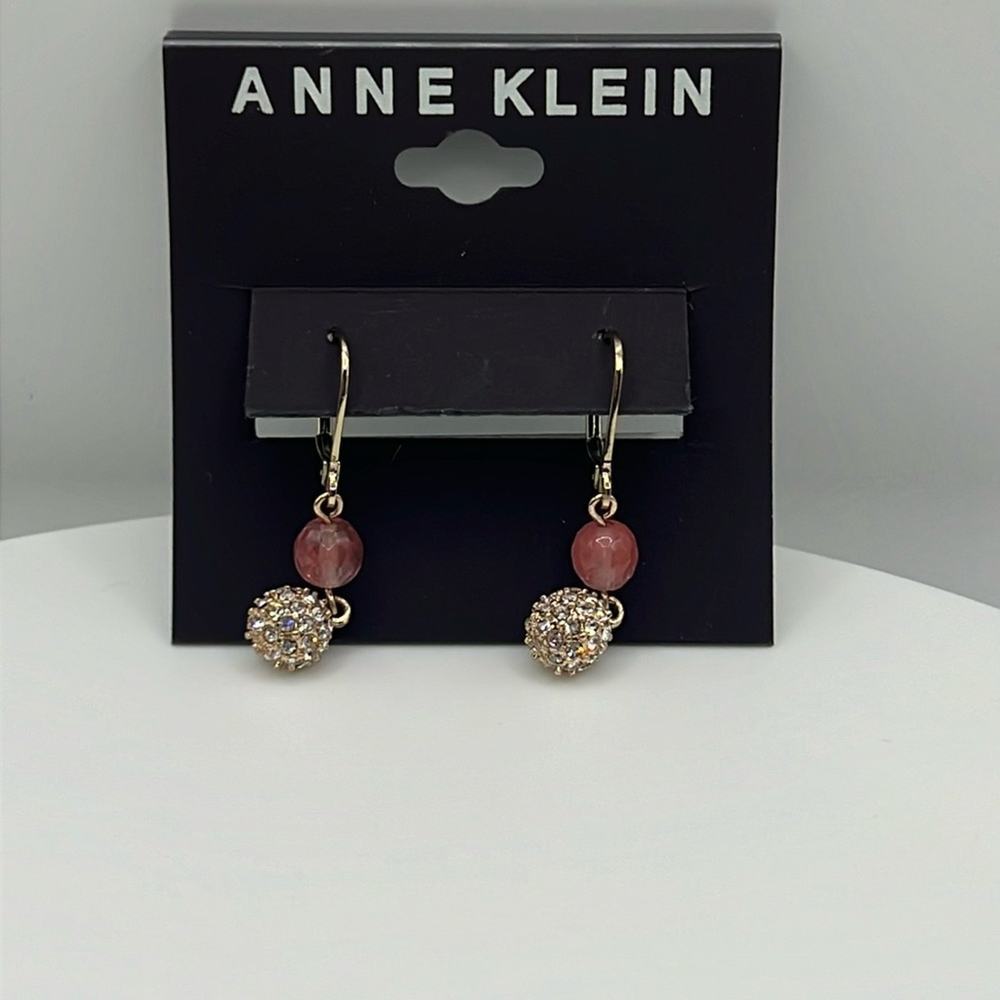 anne klein rhinestone ball and colored ball earrings